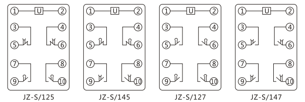 JZ-S/2416靜態(tài)可調(diào)延時(shí)中間繼電器內(nèi)部接線圖及外引接線圖
